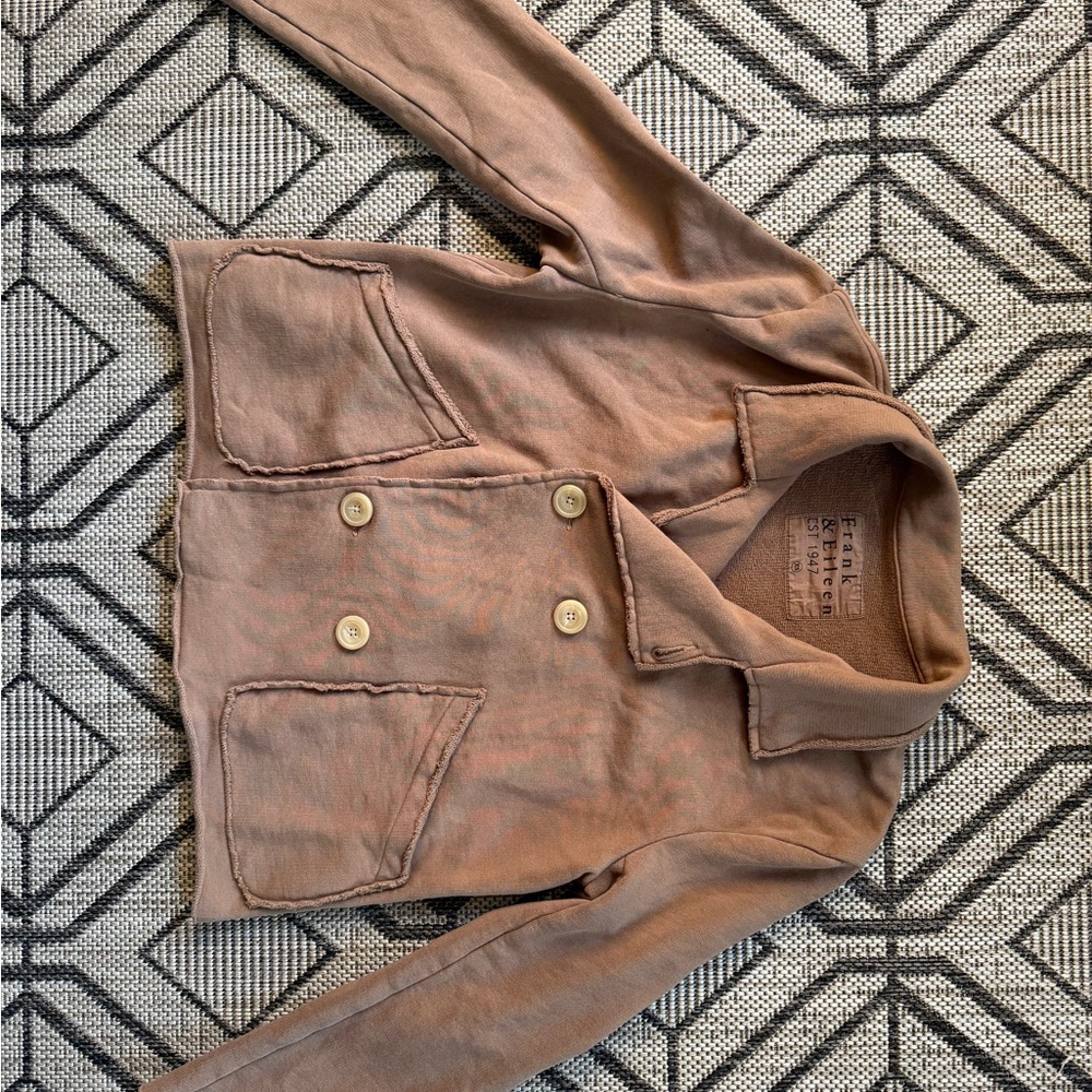 Frank & Eileen Mini Belfast Double-Breasted Frayed-Edge Pea Coat - Picture 3 of 7